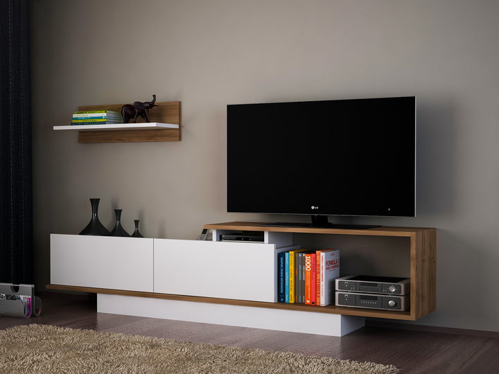 Unité de télévision Asos - White, Walnut