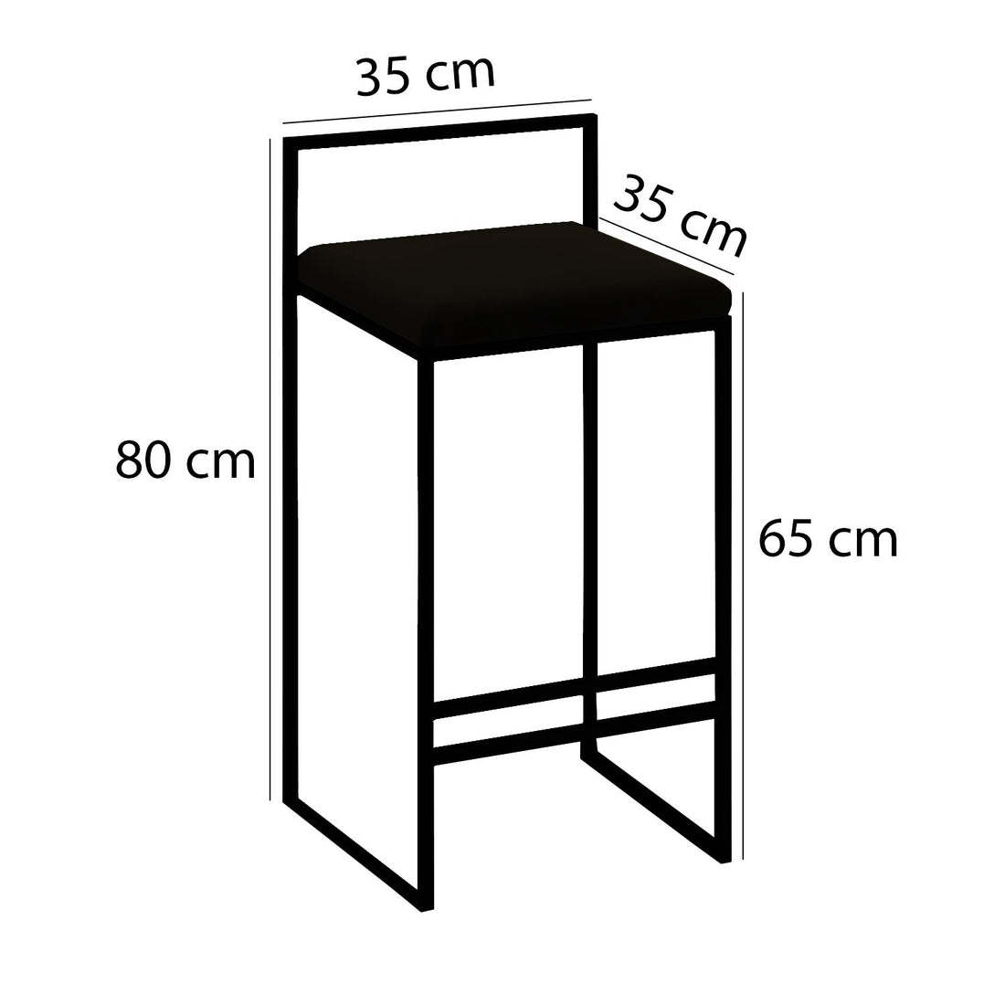 Ensemble table de bar et tabourets (5 pièces) Nordic - Black