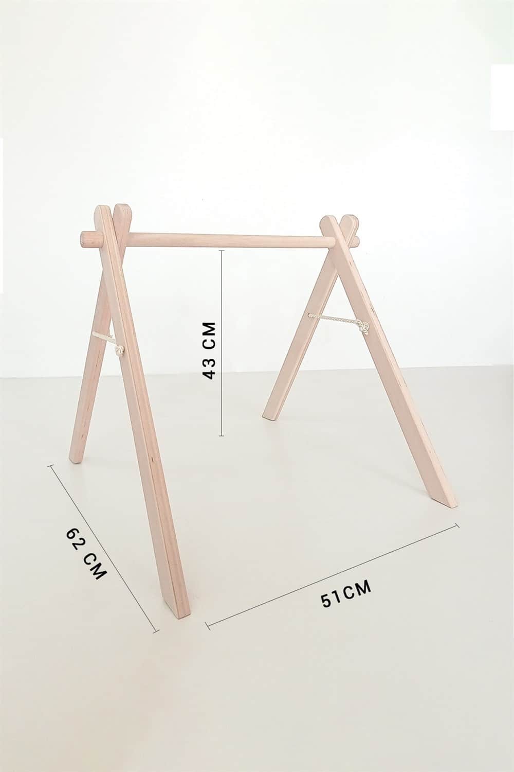 Portique d'Éveil en Bois pour Bébé - Avec 3 jouet en bois