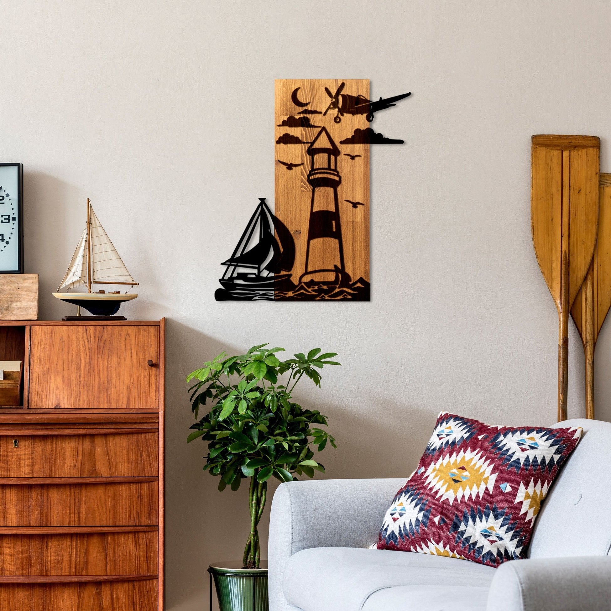 Accessoire mural en bois décoratif Lighthouse