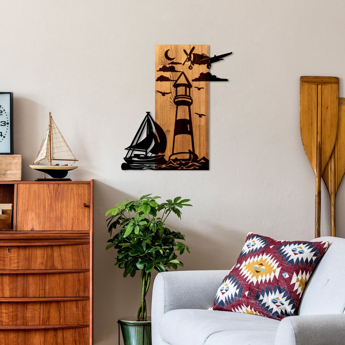 Accessoire mural en bois décoratif Lighthouse