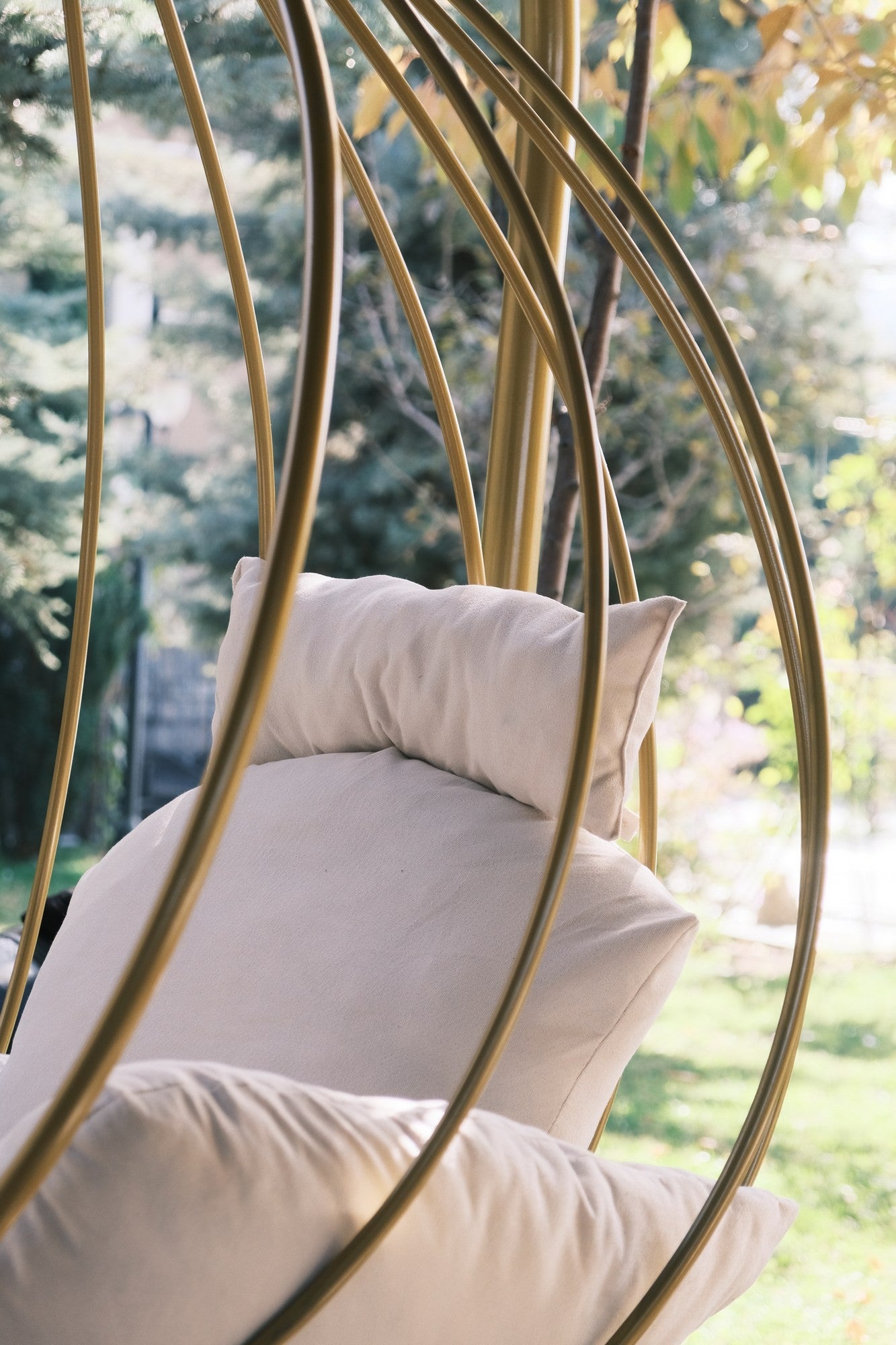 Chaise de balançoire unique de jardin Damla - Cream