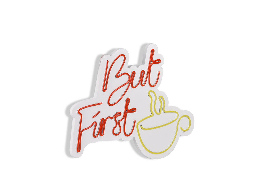 Éclairage LED en plastique décoratif But First Coffee - Red
Yellow