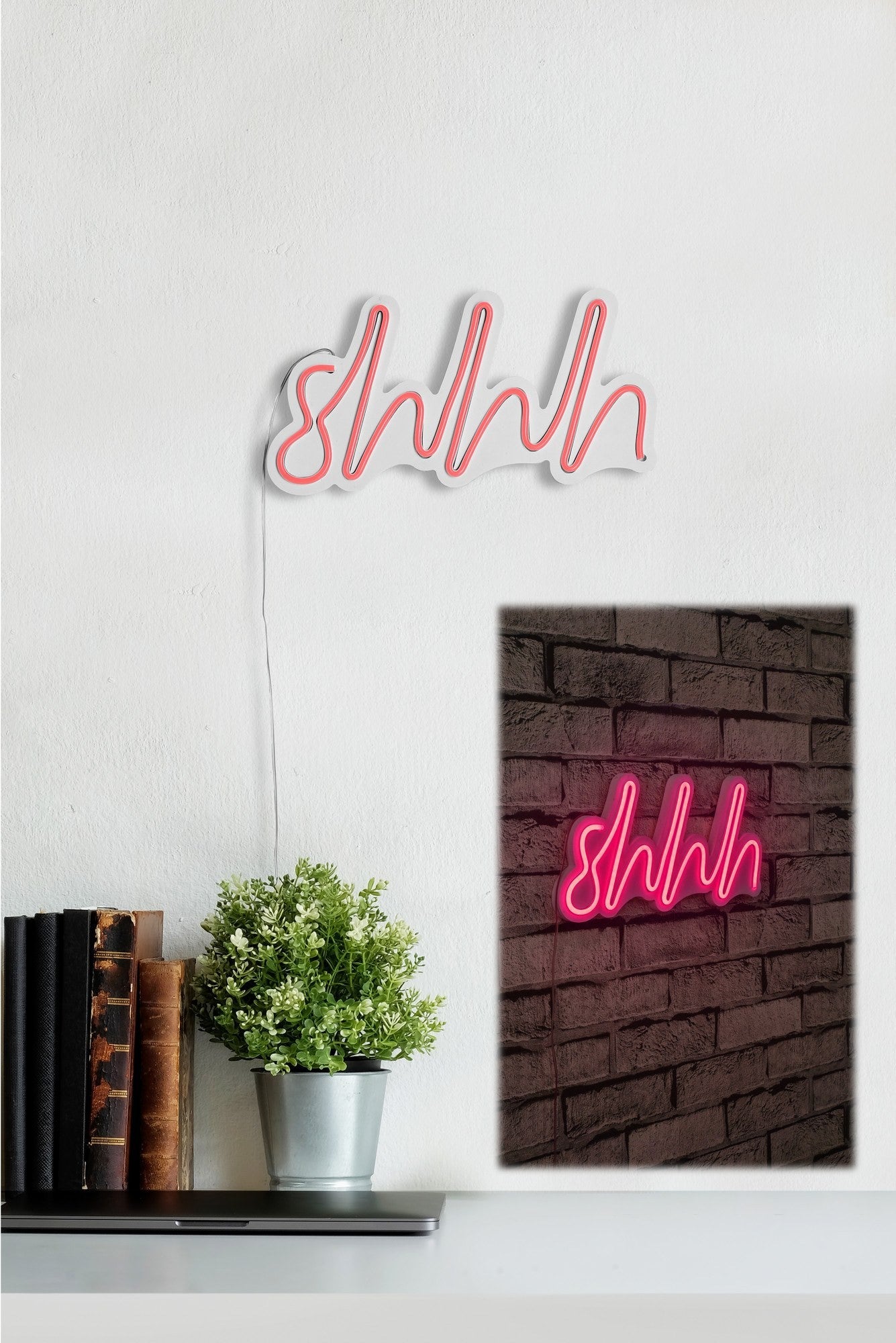 Éclairage LED en plastique décoratif Shhh - Pink