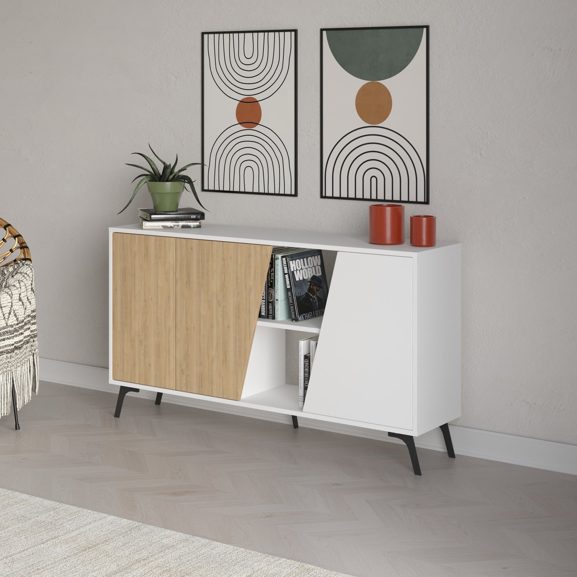 Console Fione 150 - Oak, White