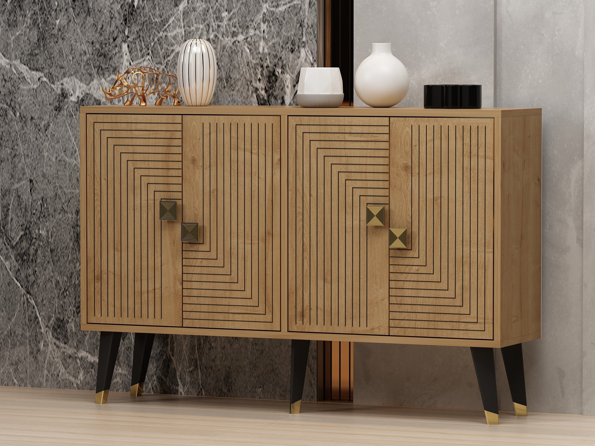 Console Ahart - Sapphire Oak, Gold
