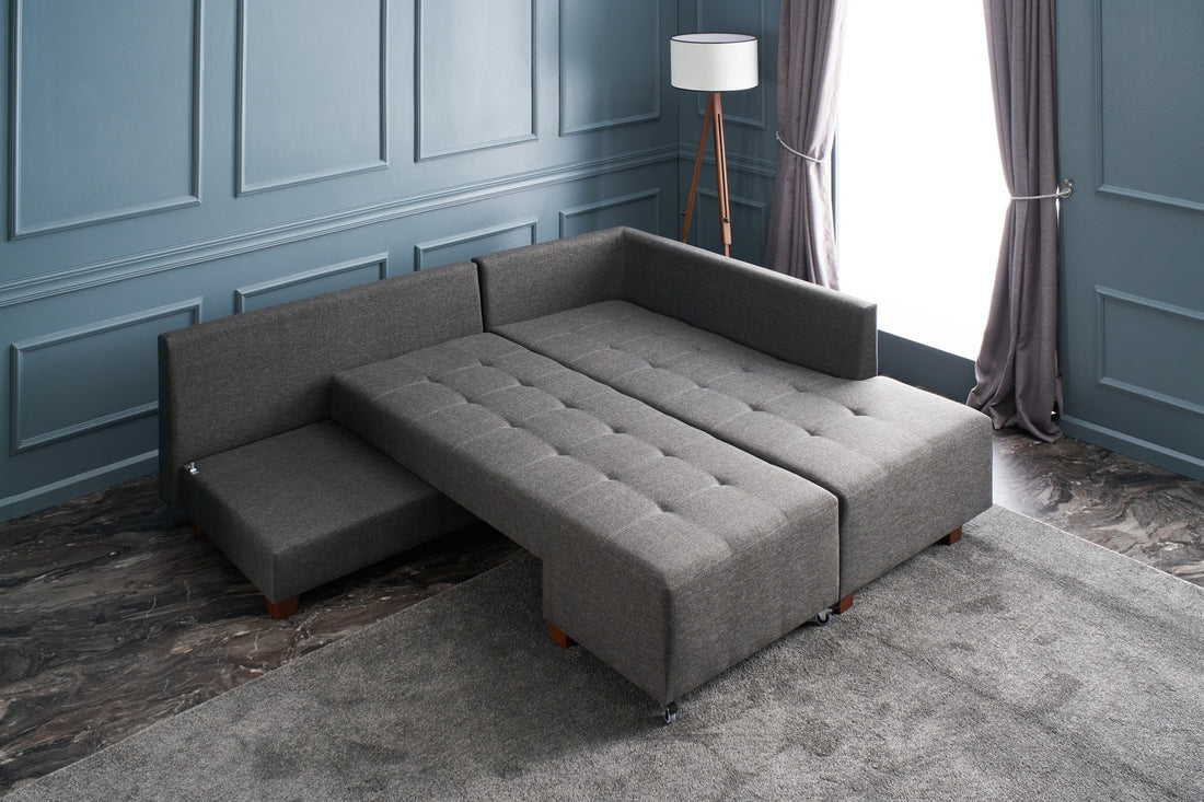 Canapé d'angle Manama Corner Sofa Bed Right - Anthracite