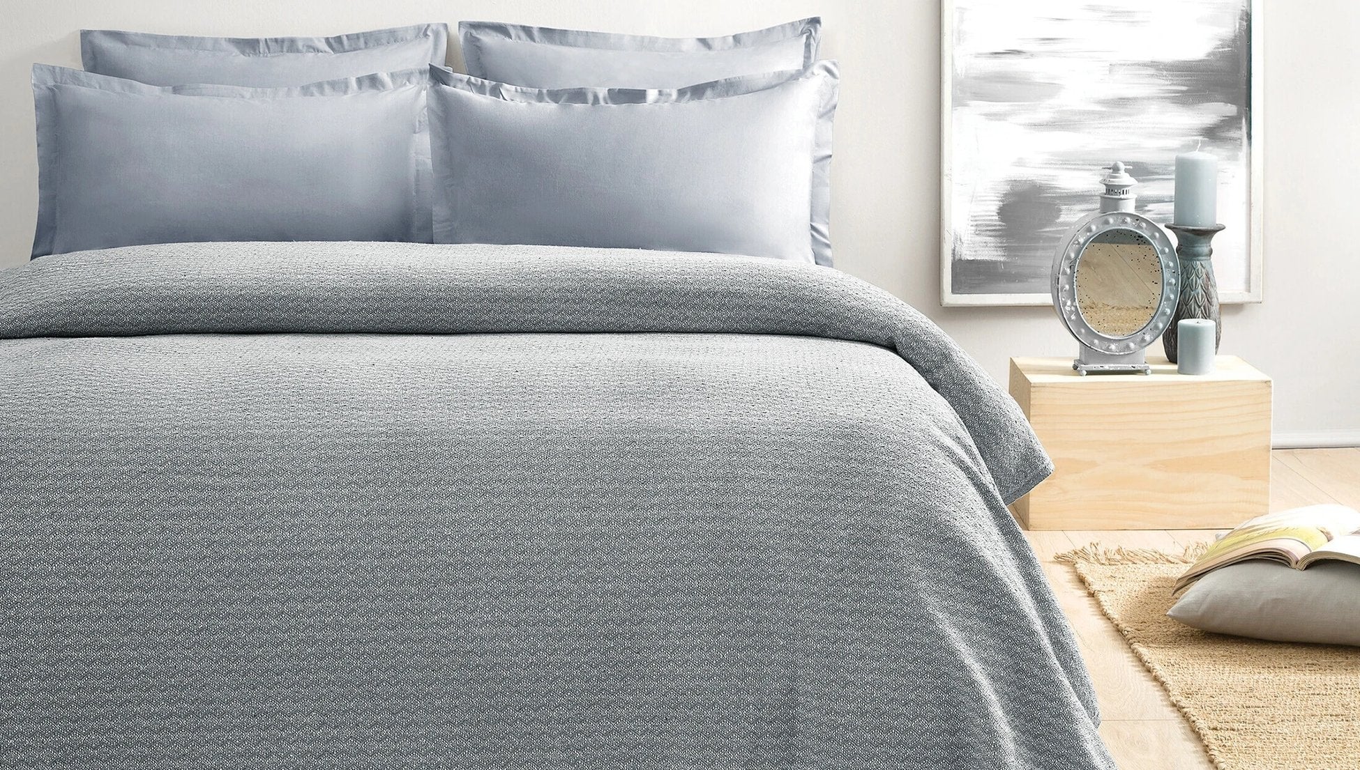 Mare Ensemble Couvre Lit Gris