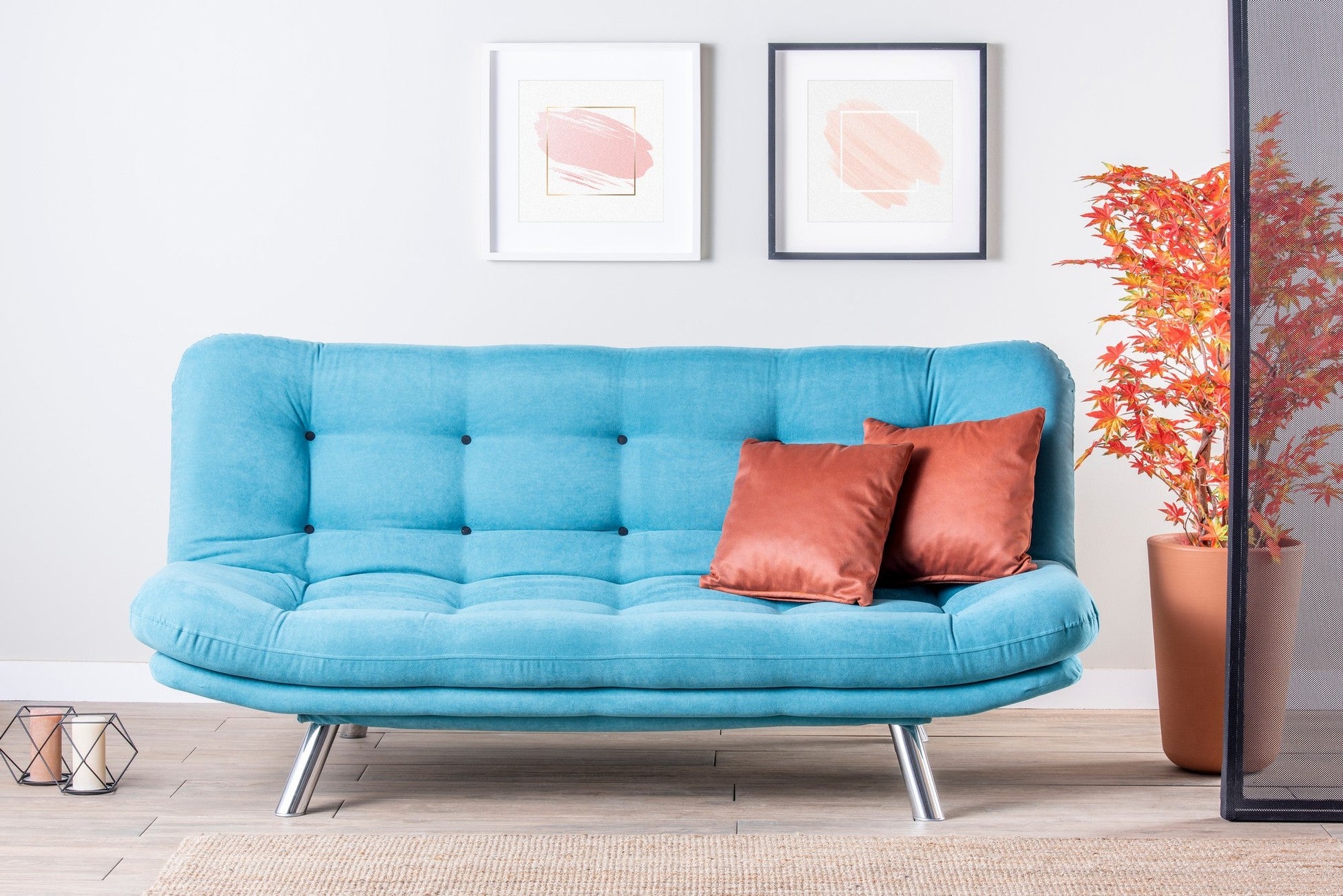 Canapé-lit 3 places Misa Sofabed - Turquoise