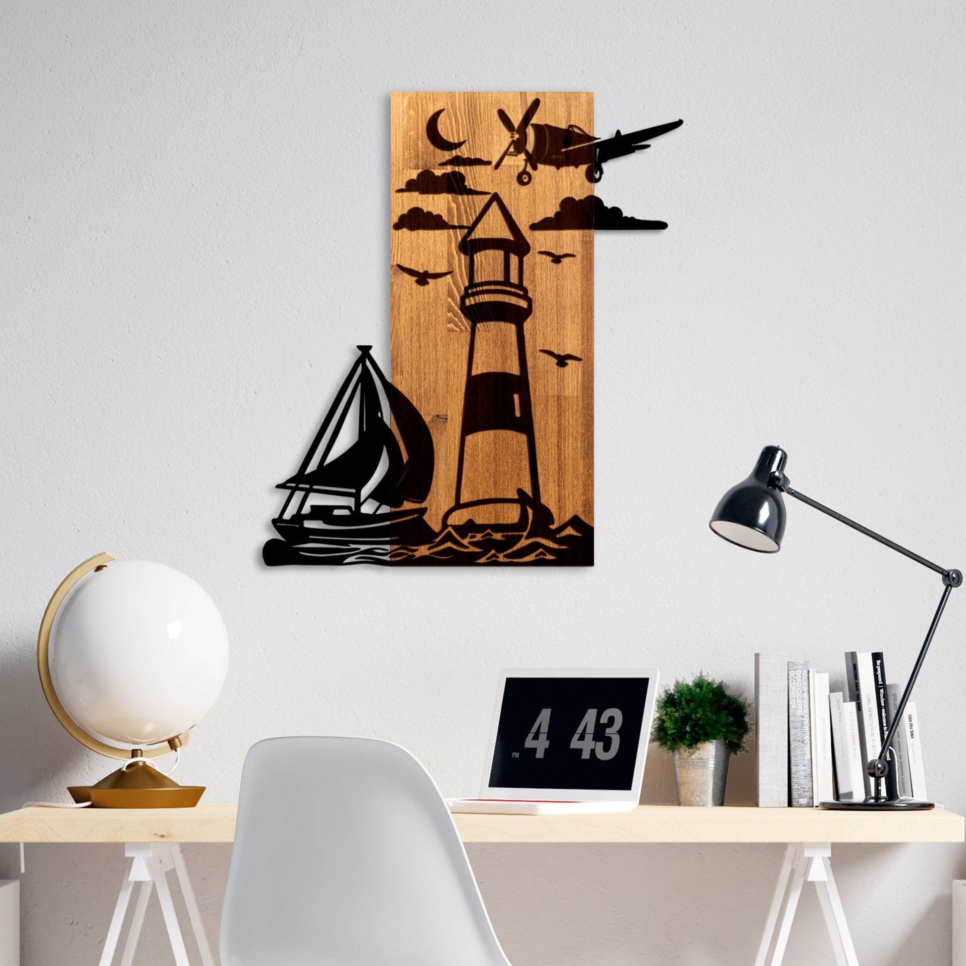 Accessoire mural en bois décoratif Lighthouse