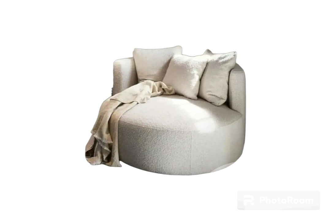 Natura Fauteuil Bergère en Teddy blanc