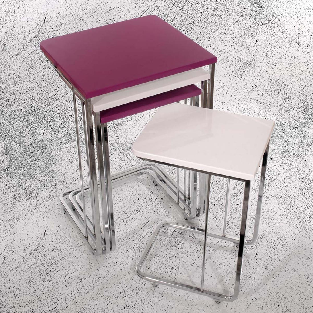 Vegas Table Gigognes Blanc Violet