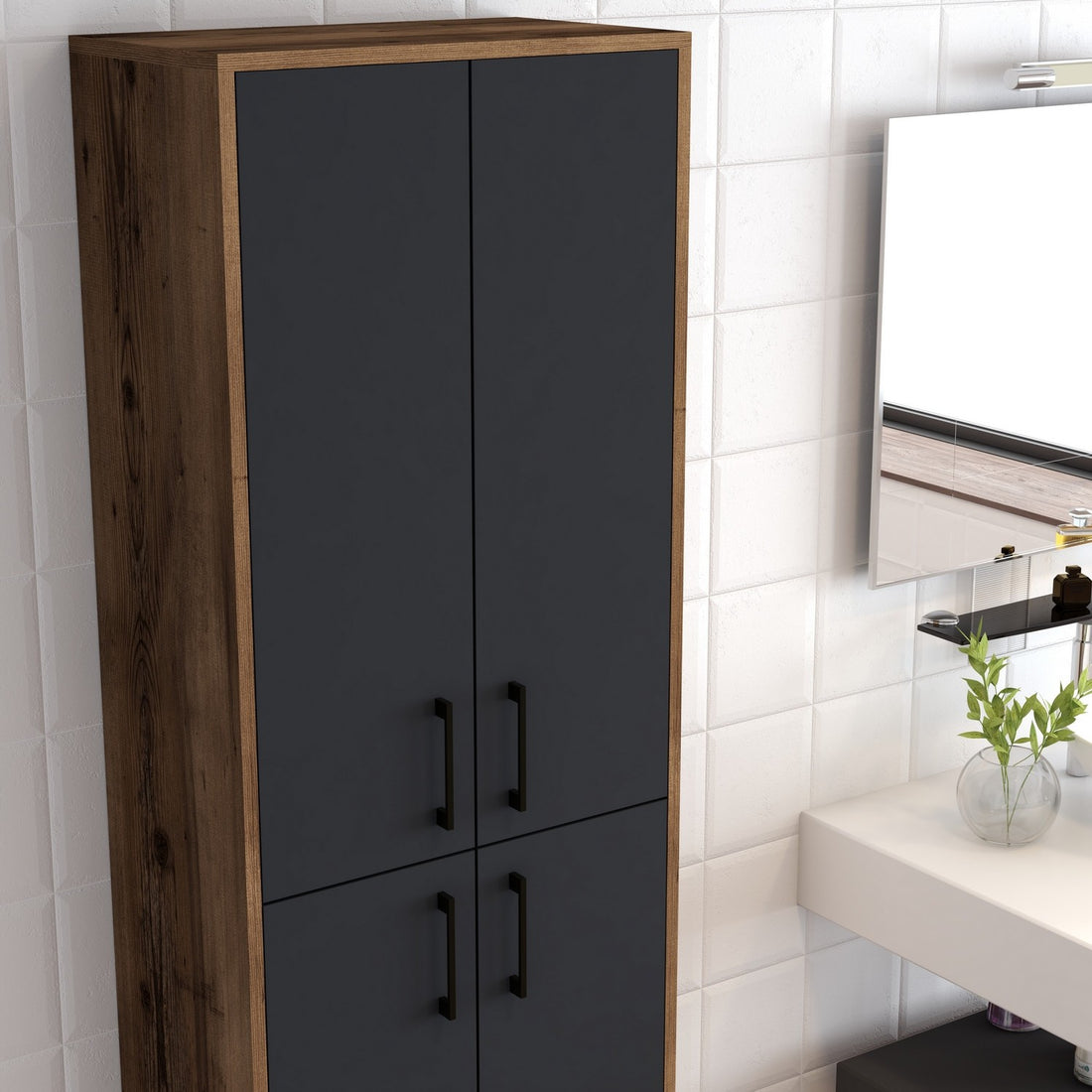 Armoire à plusieurs usage Berlin A - Walnut, Anthracite