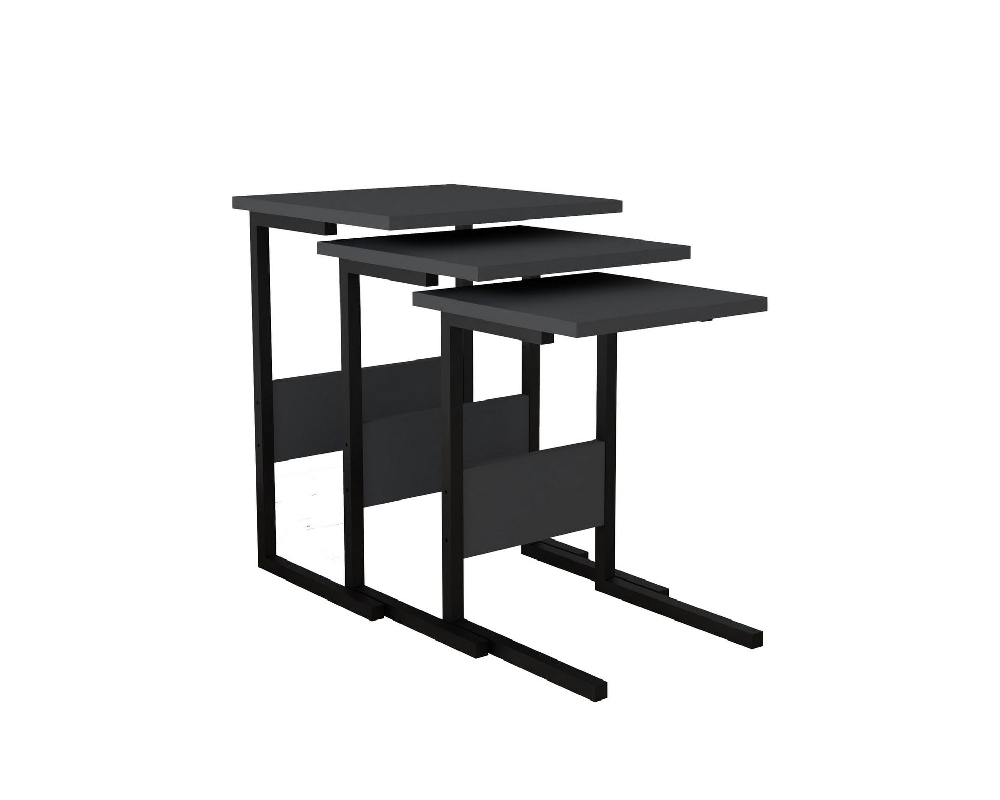 Table gigogne (3 pièces) Sali - Black, Anthracite
