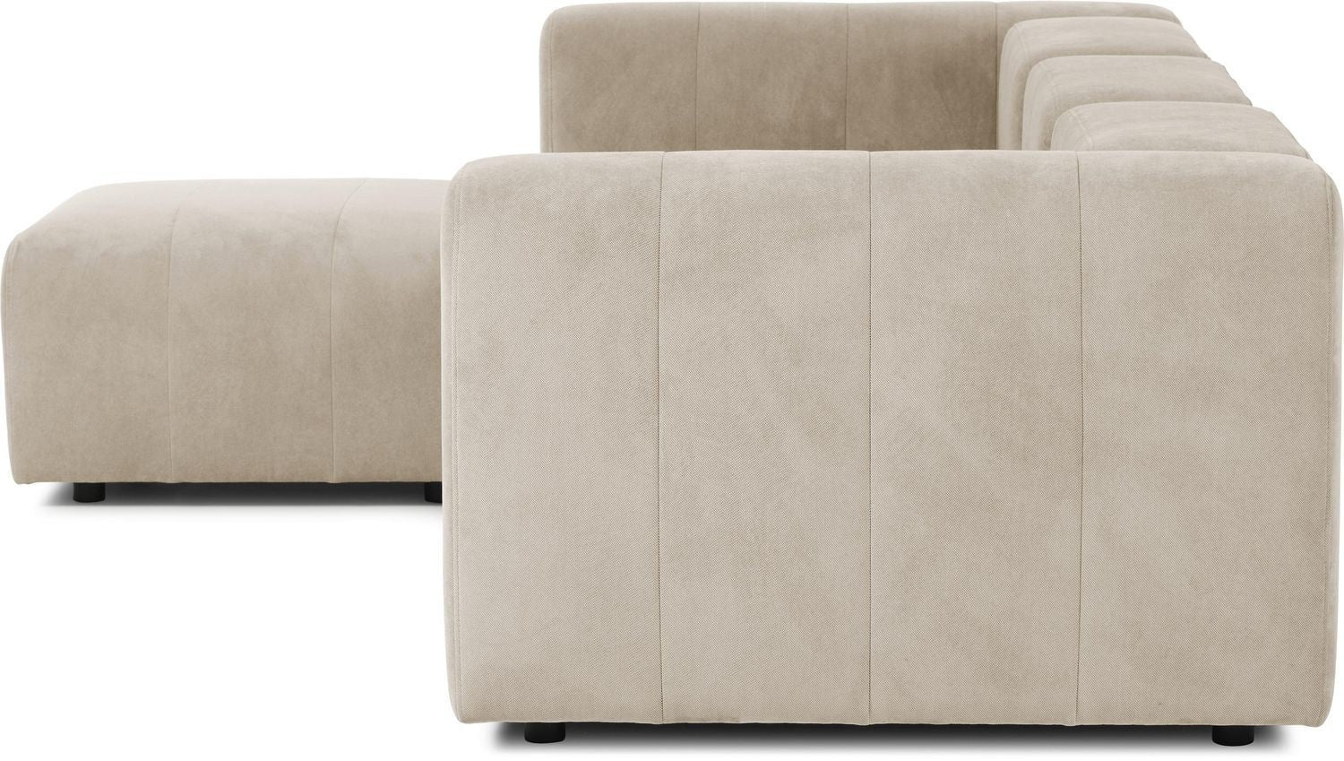 Canapé modulable 4 places en tissu avec pouf Pietro