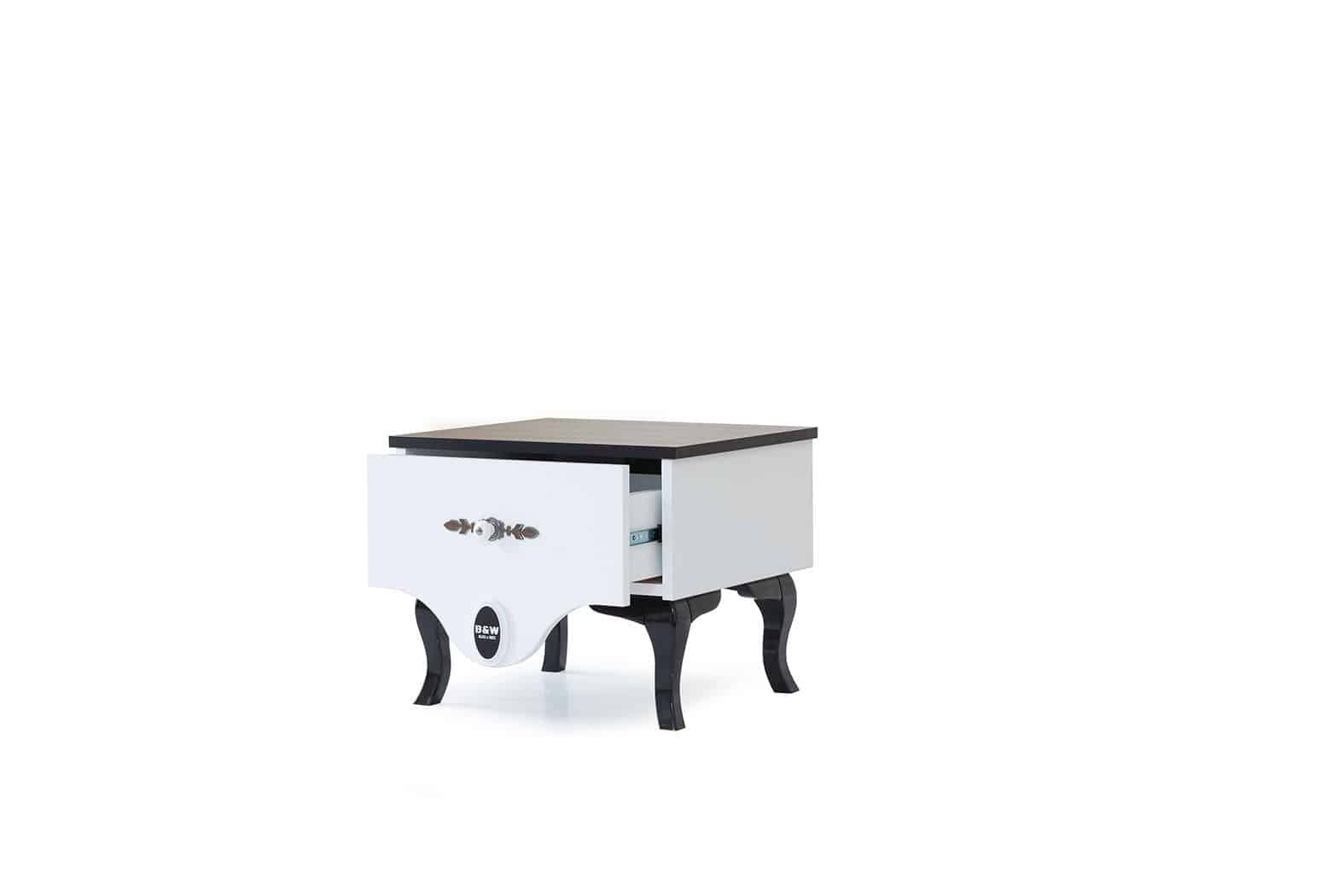 Table de chevet enfant Black And White 1 tiroirs