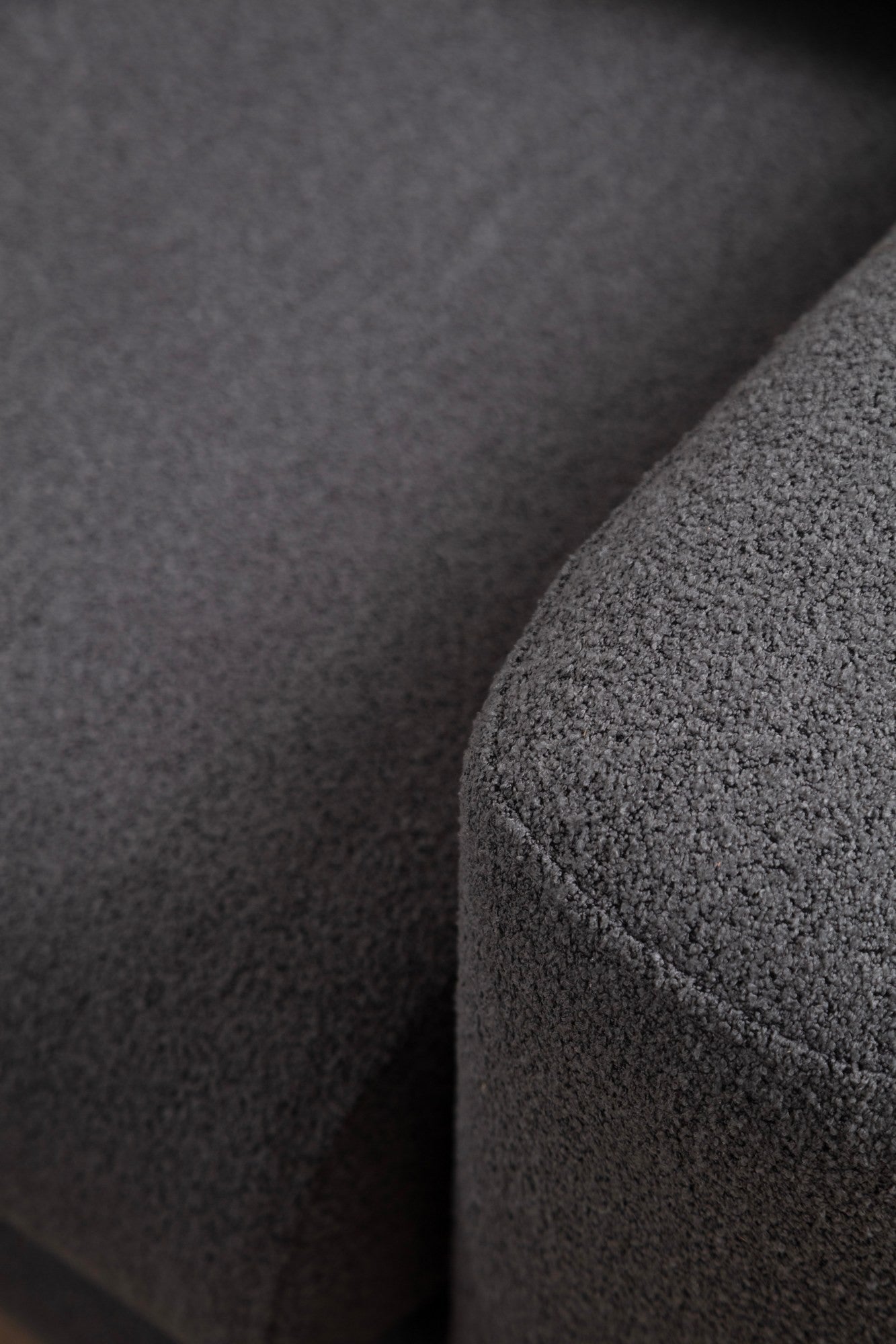 Canapé d'angle à droite Harpie Tissu bouclette Gris foncé