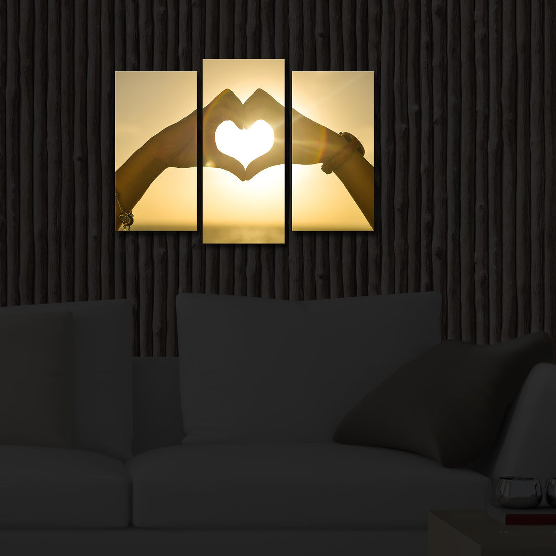 Peinture décorative LED éclairée en toile (3 pièces) 3PATİACT-9