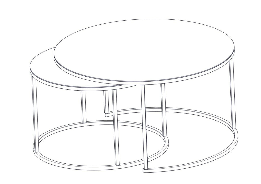 Set de 2 tables basses Kokkola rondes gigognes en verre fumé