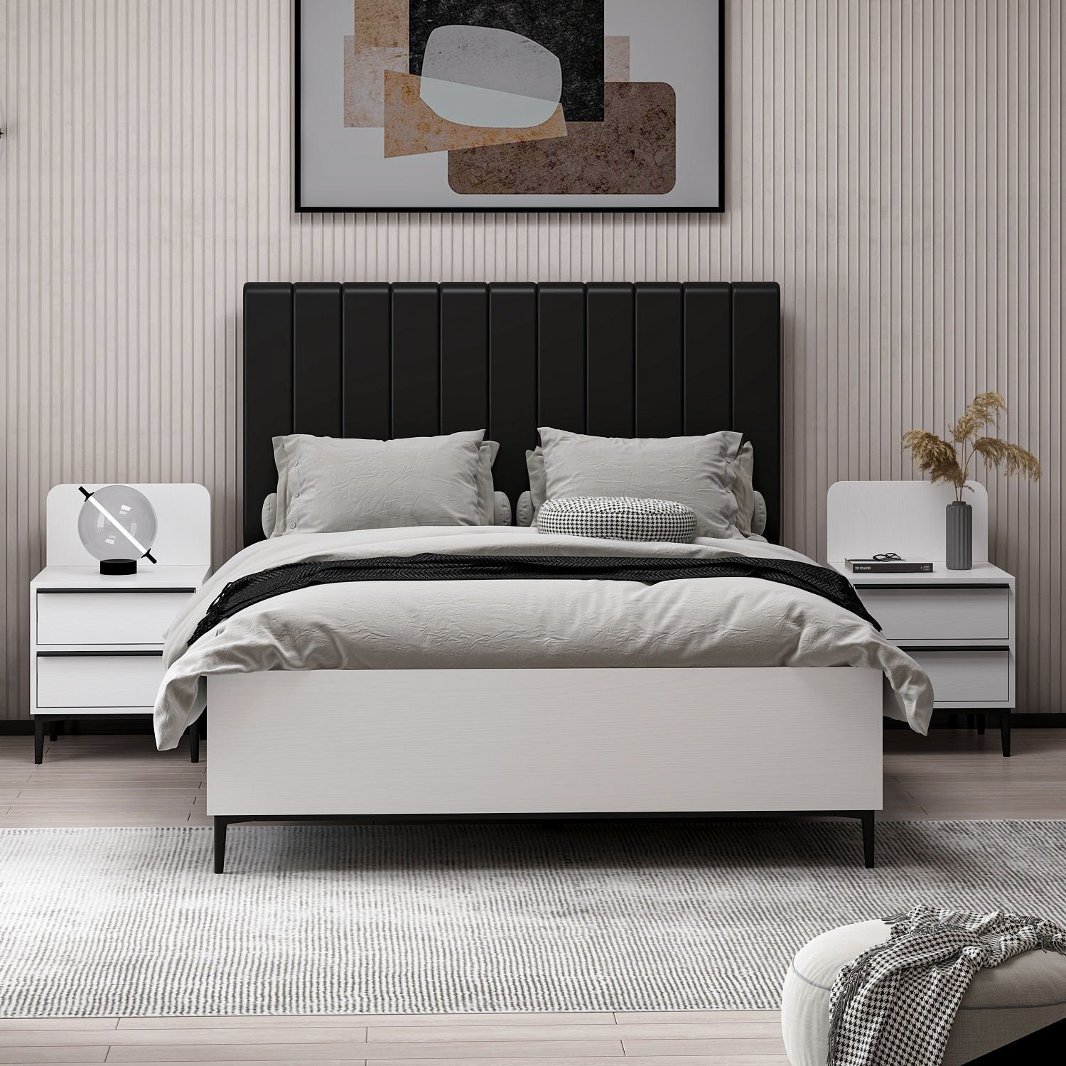 Base de lit double et tête de lit Elevate 160 x 200 - White