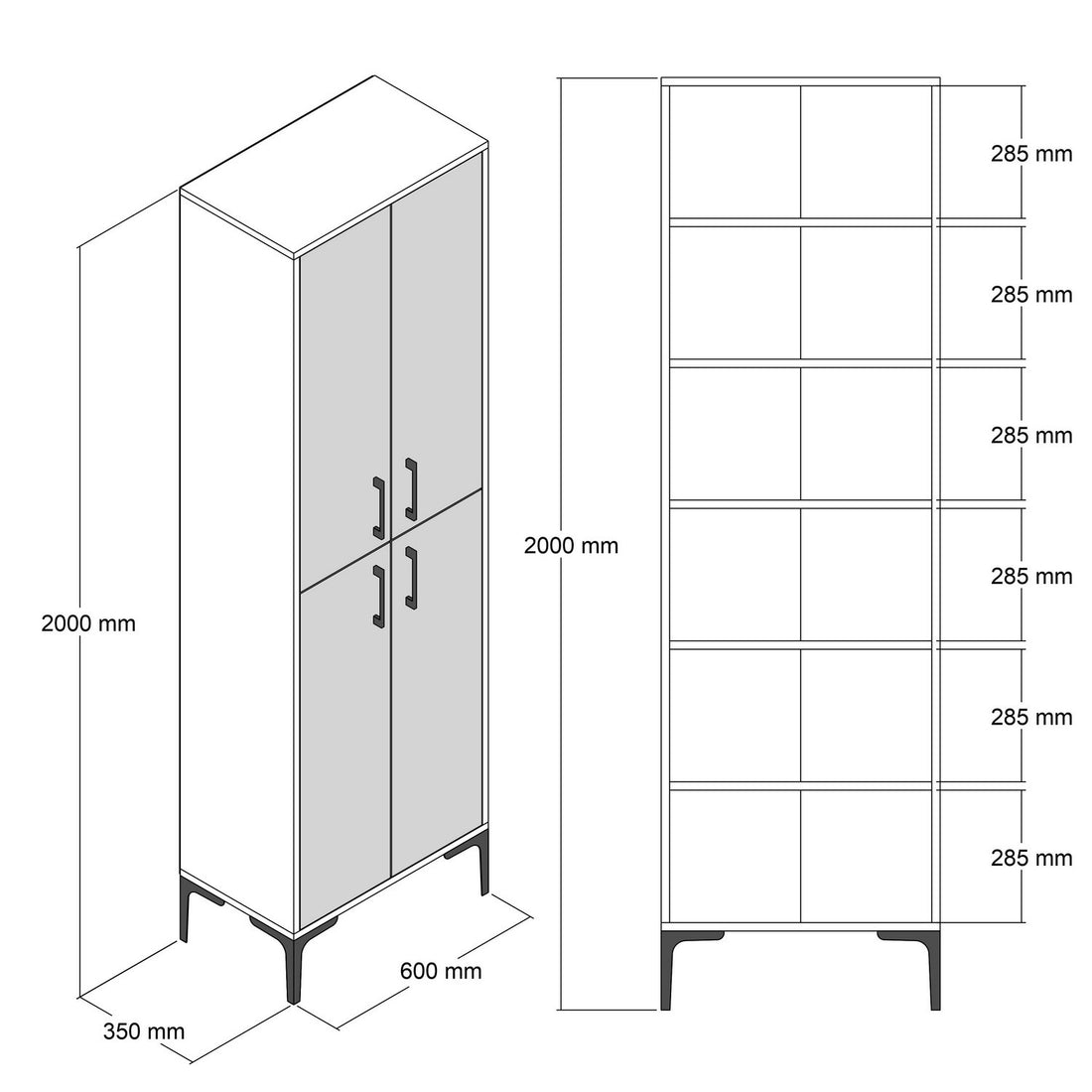 Armoire à plusieurs usage Berlin A - Walnut, Anthracite