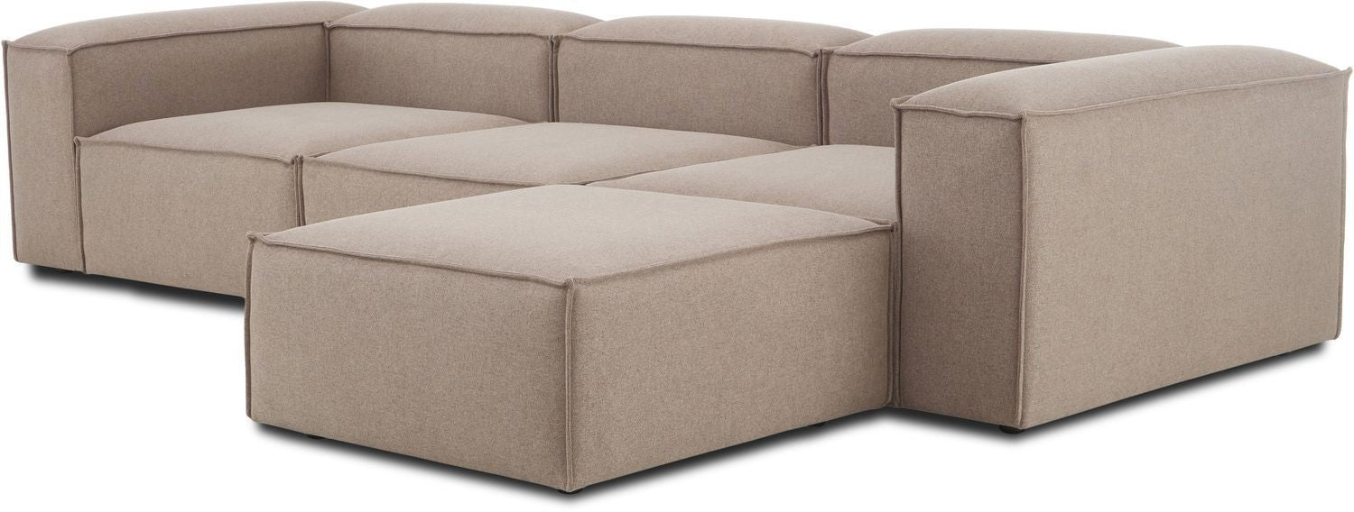 Canapé modulable 4 places en Lin avec pouf Frid