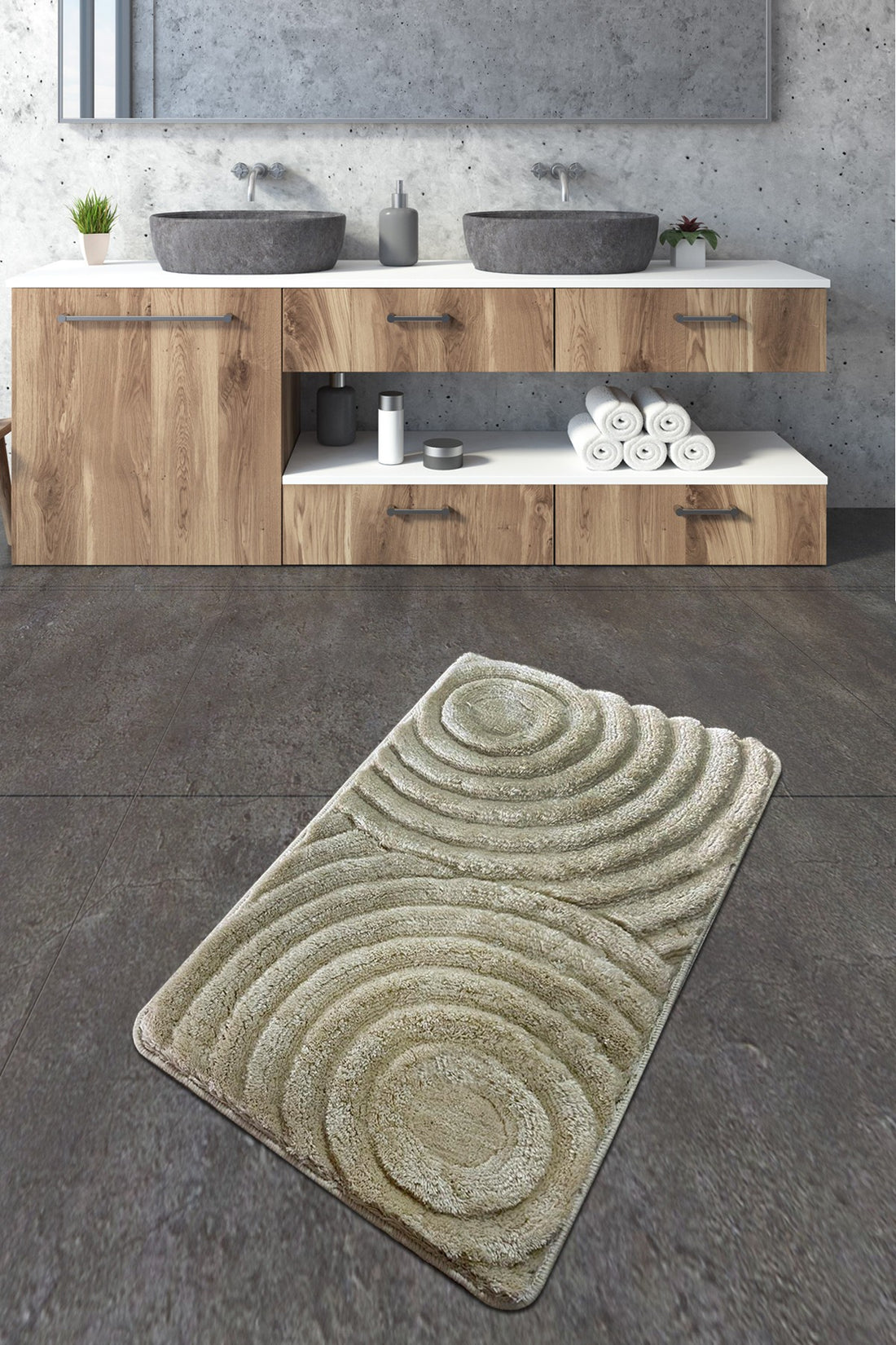 Bathmat en acrylique Wave - Stone (70 x 120)