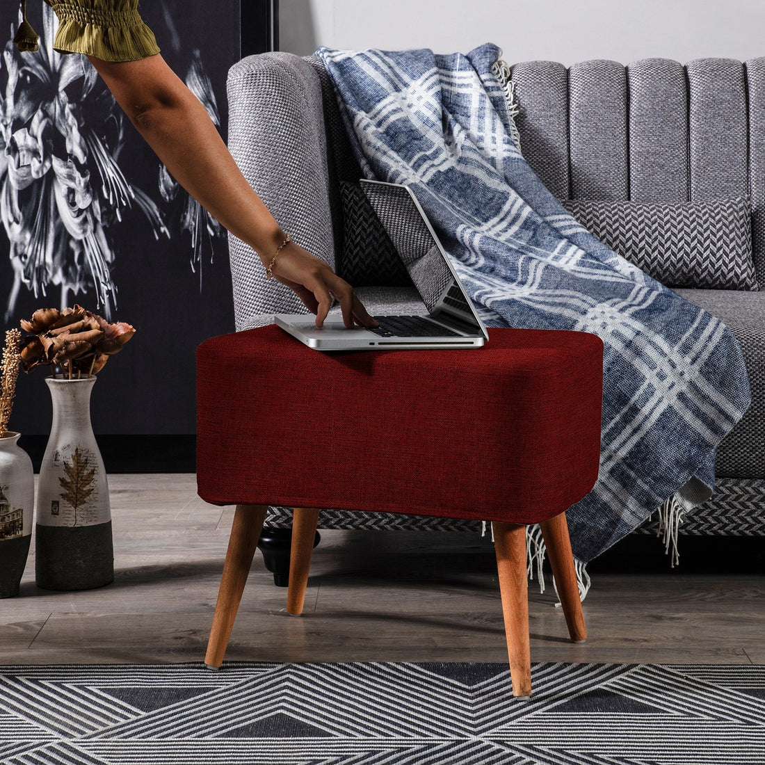 Albina Pouf rouge