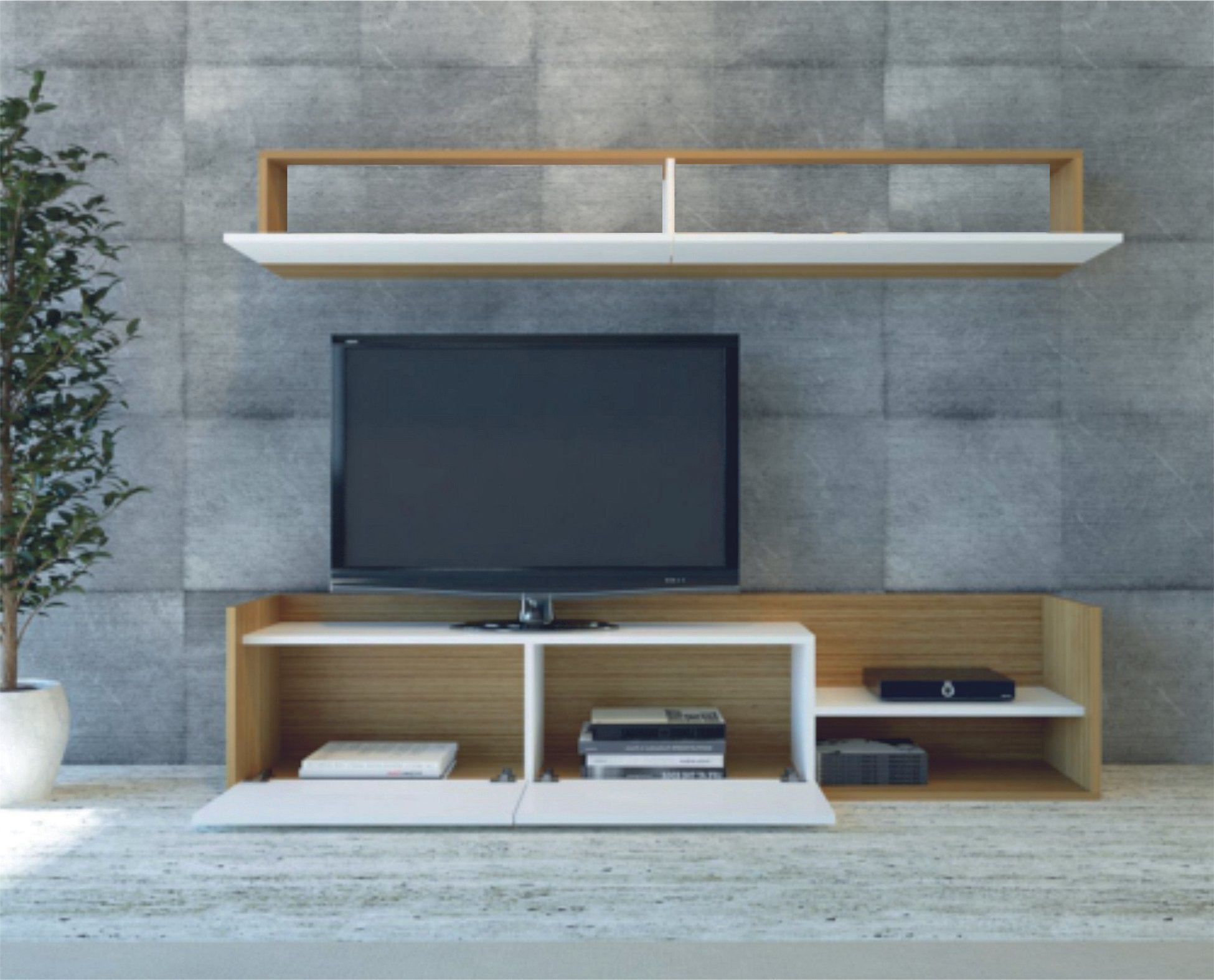 Unité de télévision Kale - Teak, White