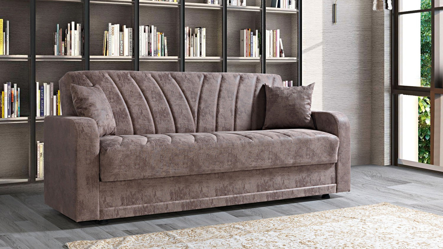 Sultan canapé lit clic-clac 3 places avec coffre de rangement