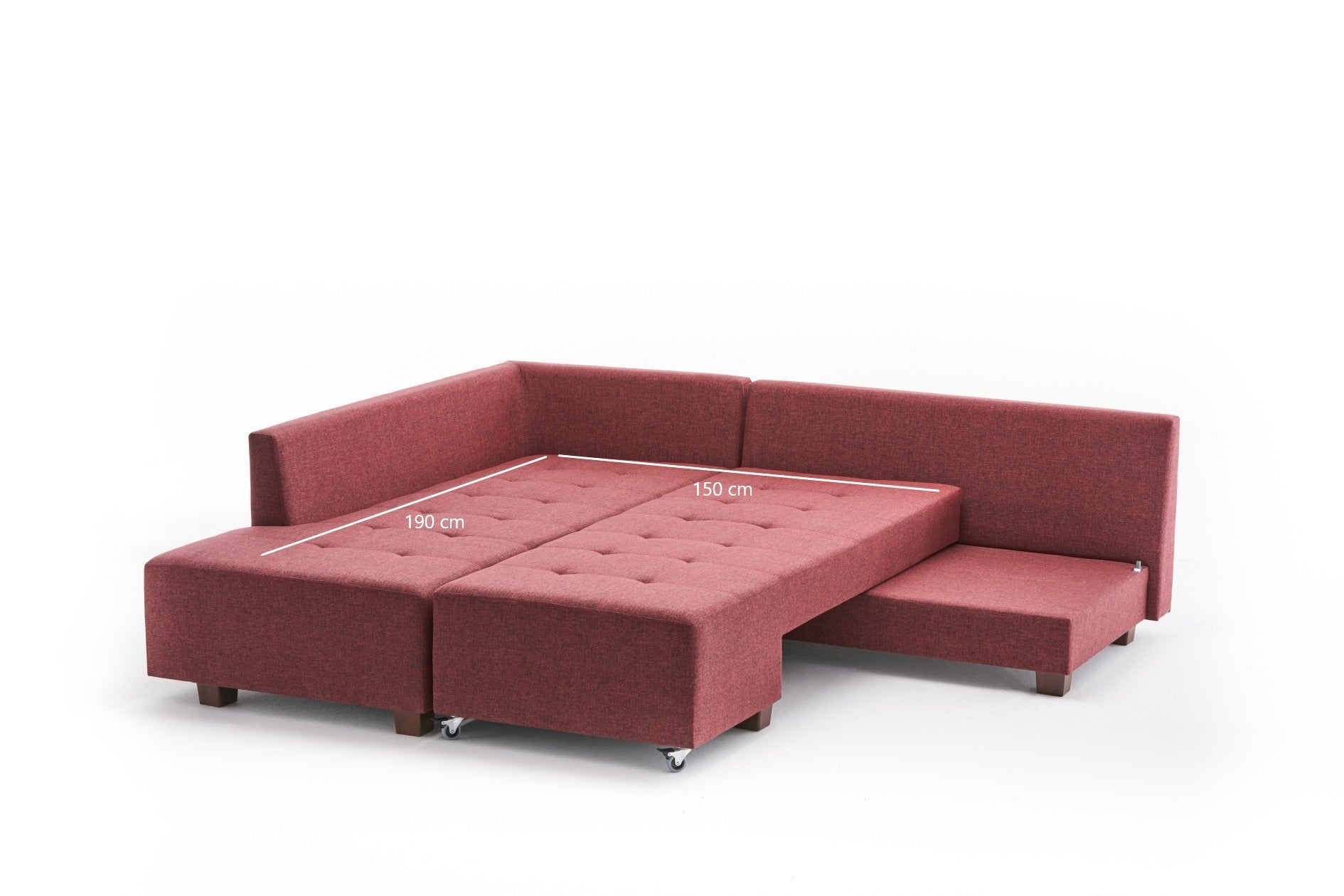 Canapé d'angle Manama Corner Sofa Bed Left - Claret Red