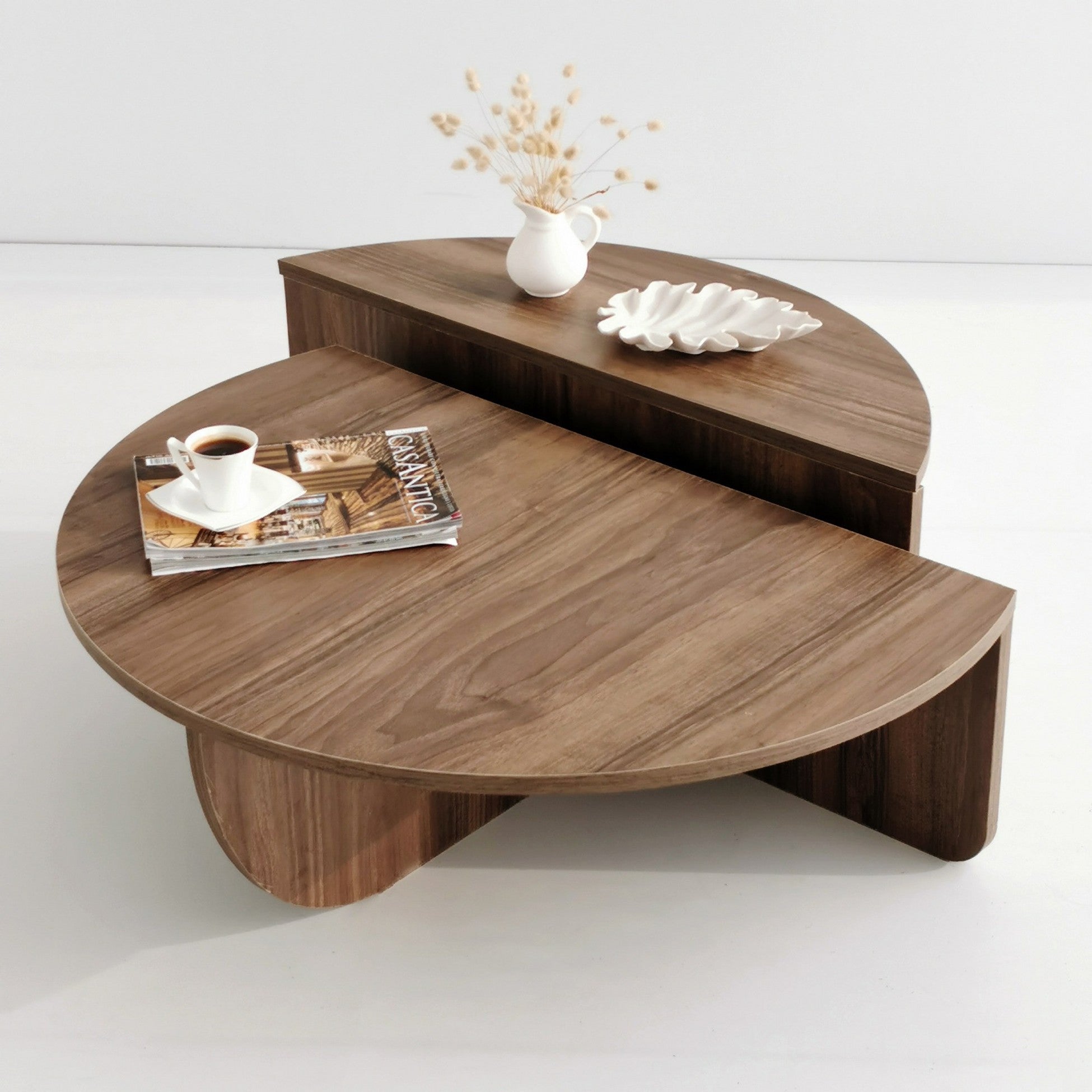 Set de 2 tables basses design Oatglow Noyer