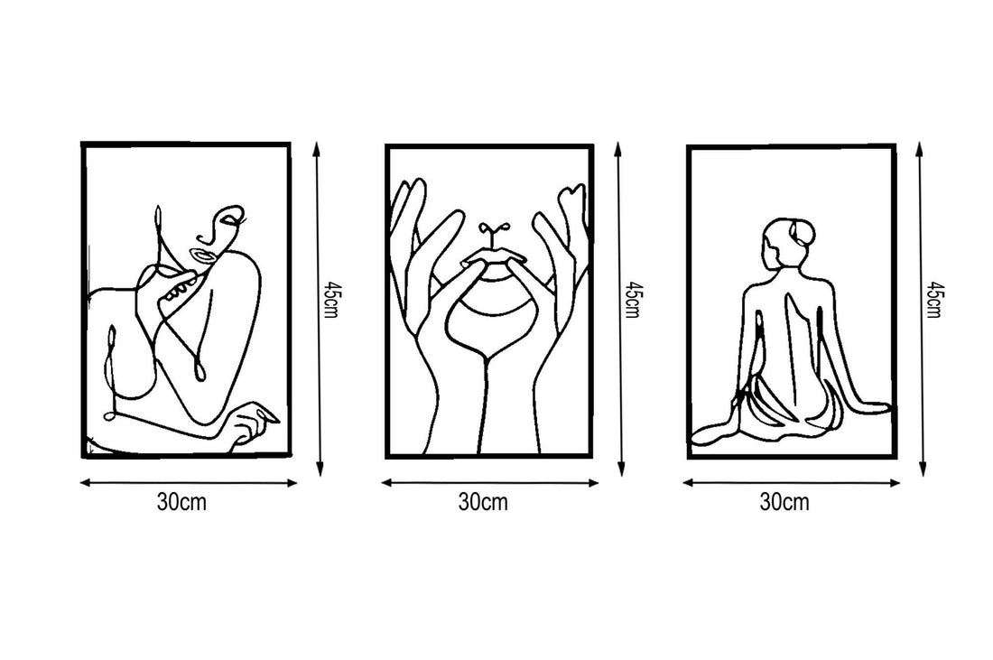 Accessoire mural en métal décoratif Woman Silhouettes