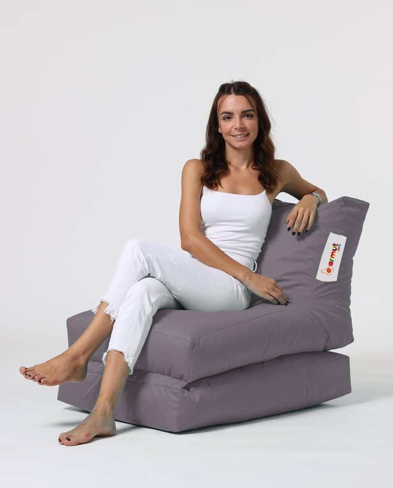 Pouf convertible / coussin de sol Kendel Gris