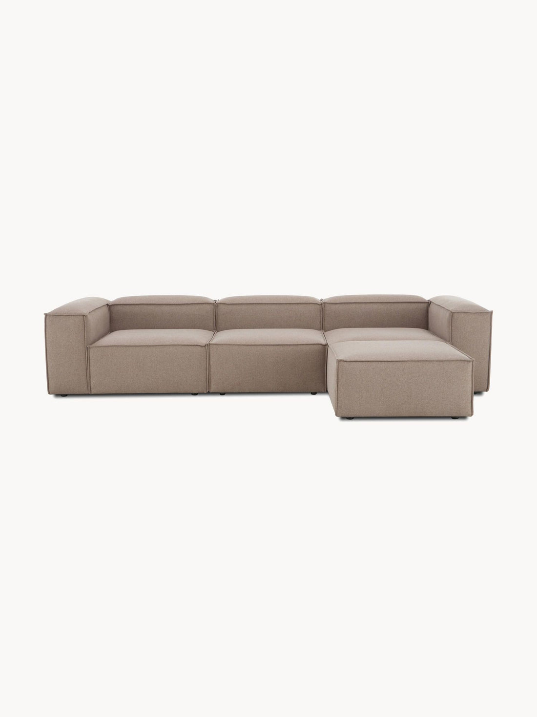 Canapé modulable 4 places en Lin avec pouf Frid