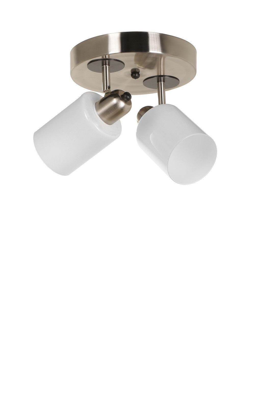 Lustre Nomi 2 li tepsili mat krom beyaz camlı avize