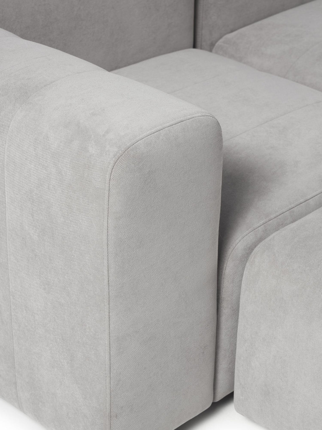 Canapé modulable 4 places en tissu avec pouf Pietro