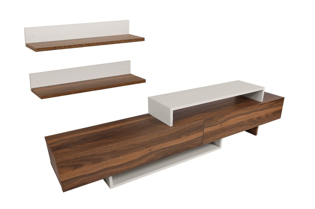 Unité de télévision Nirvana - White, Teak
