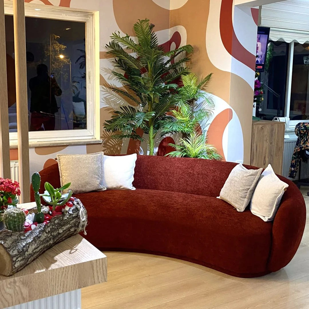 Canapé design 3 places Oliver Tissu bouclette