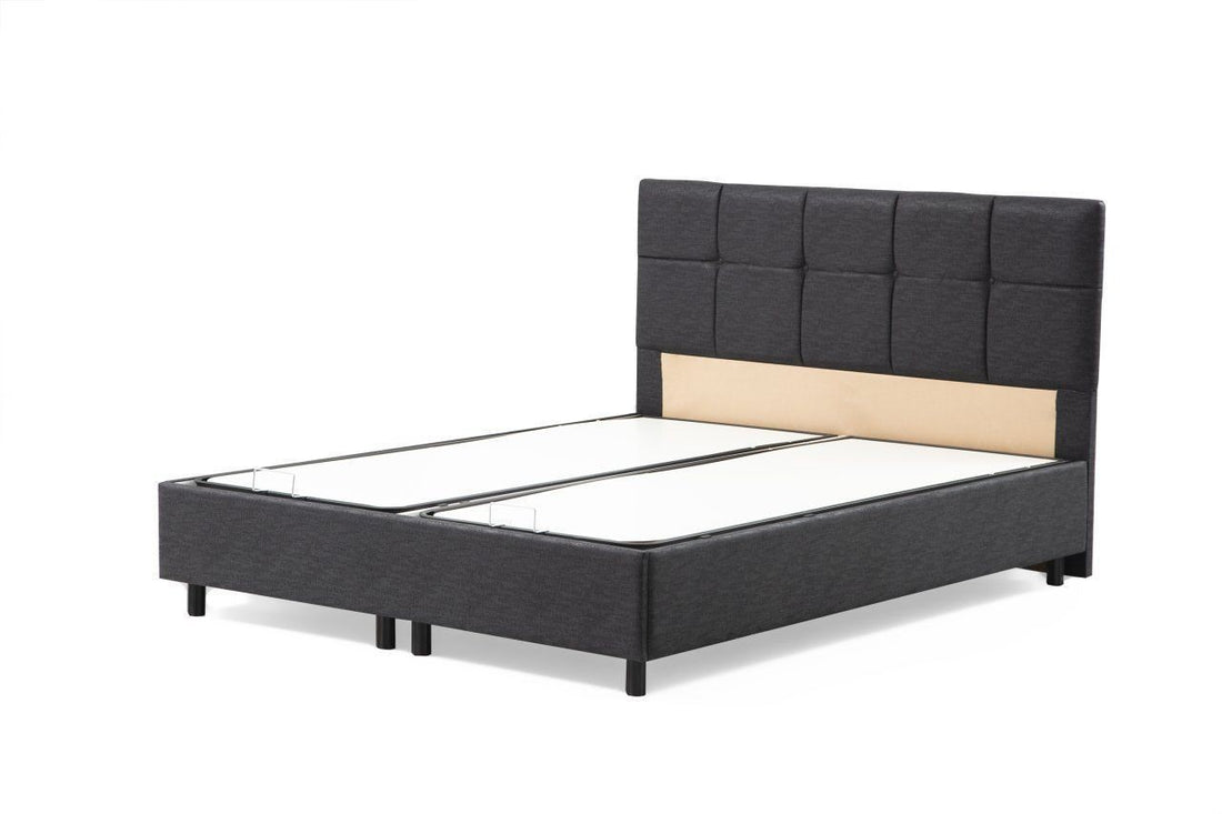 Base de lit double et tête de lit Vitalia 160 x 200 - Anthracite