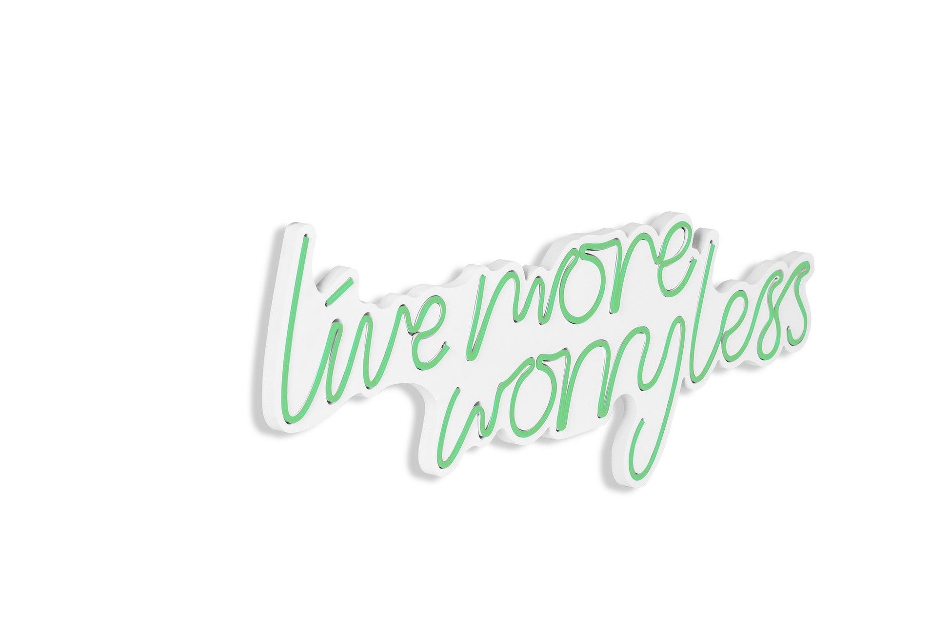 Éclairage LED en plastique décoratif Live More Worry Less - Green