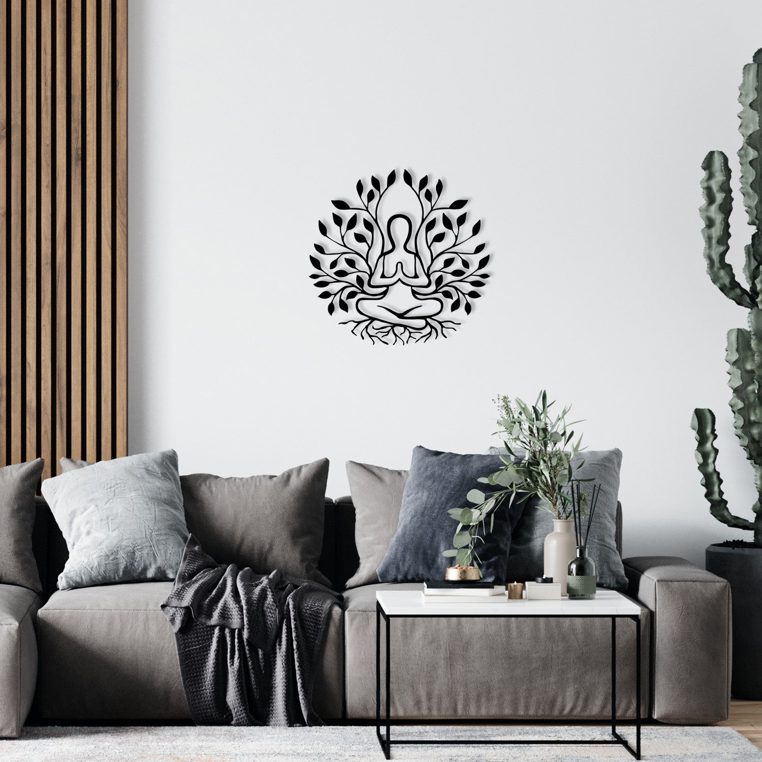 Accessoire mural en métal décoratif Yoga