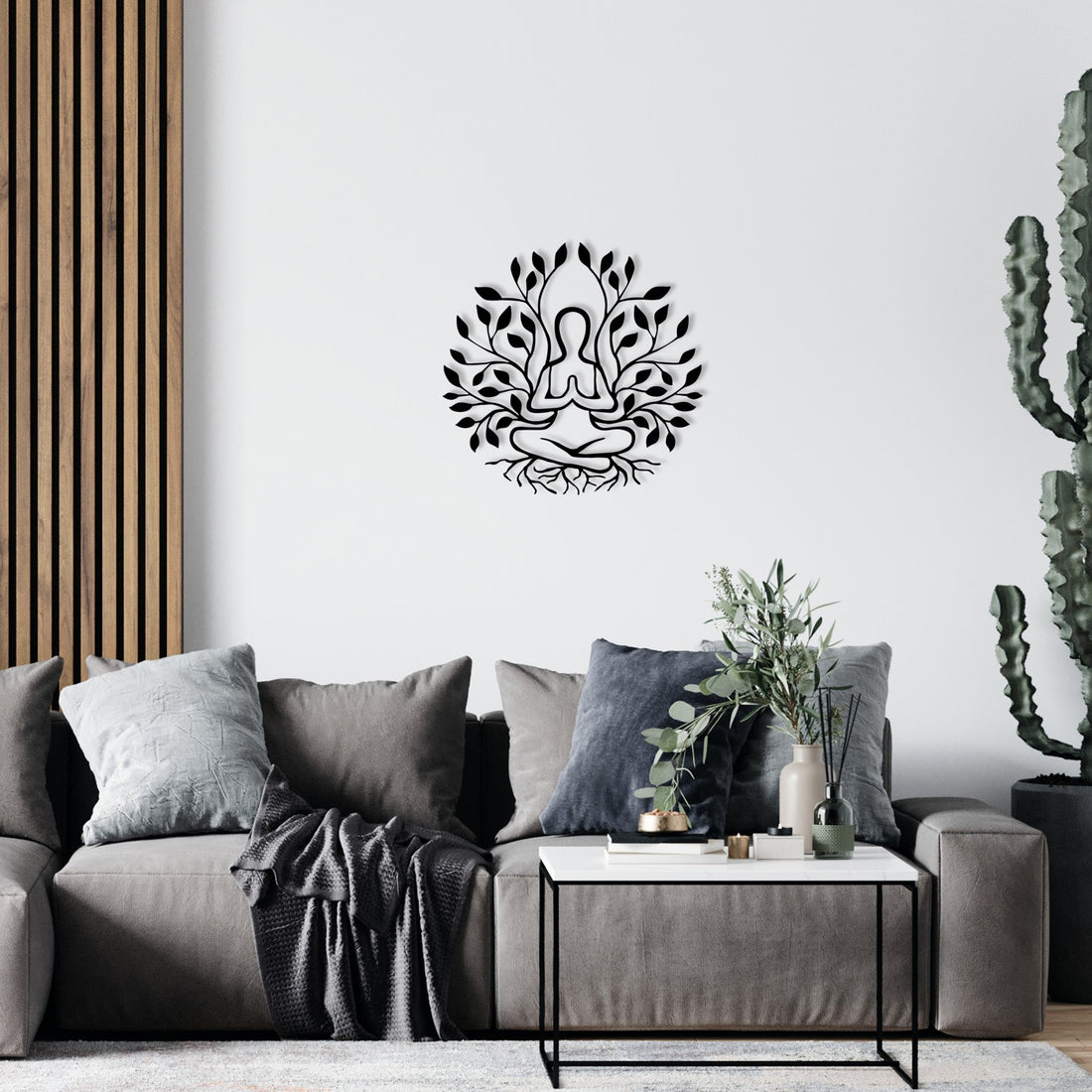 Accessoire mural en métal décoratif Yoga