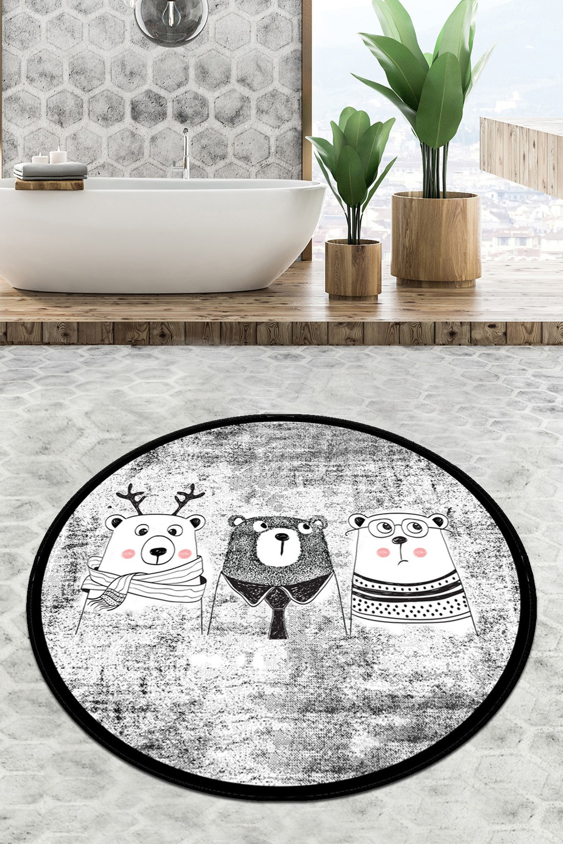 Tapis de bain Three Bears Circle Djt 80