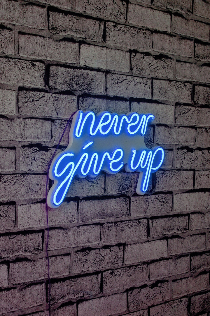 Éclairage LED en plastique décoratif Never Give Up - Blue
