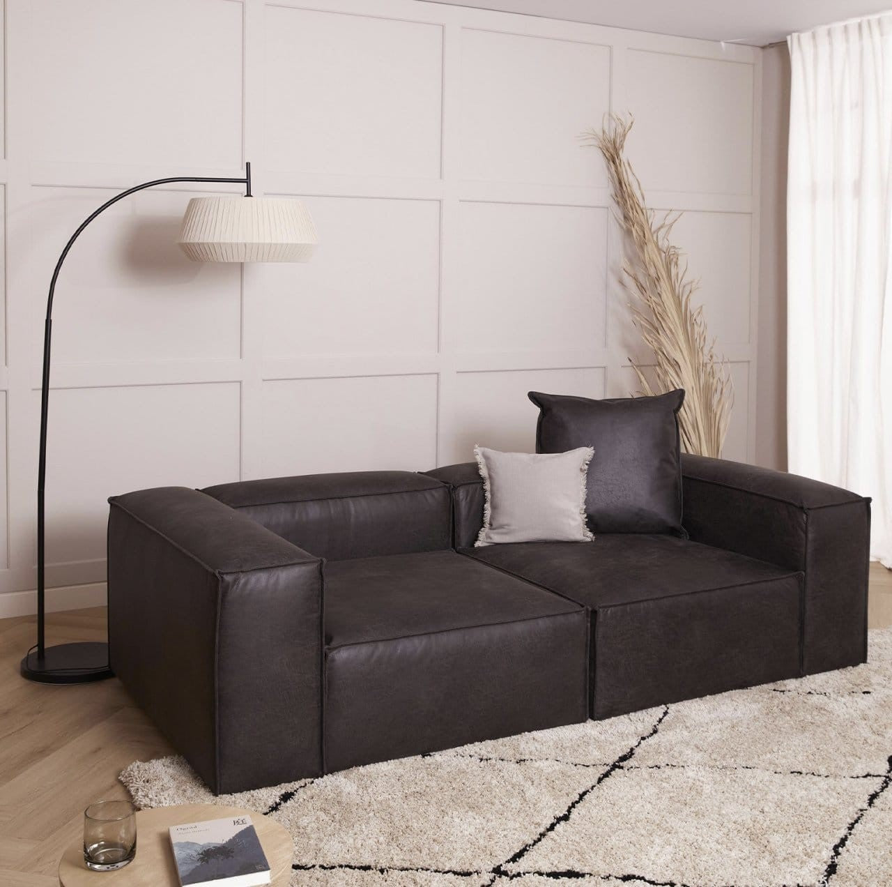 Canapé modulable 3 places en Nubuck Frida