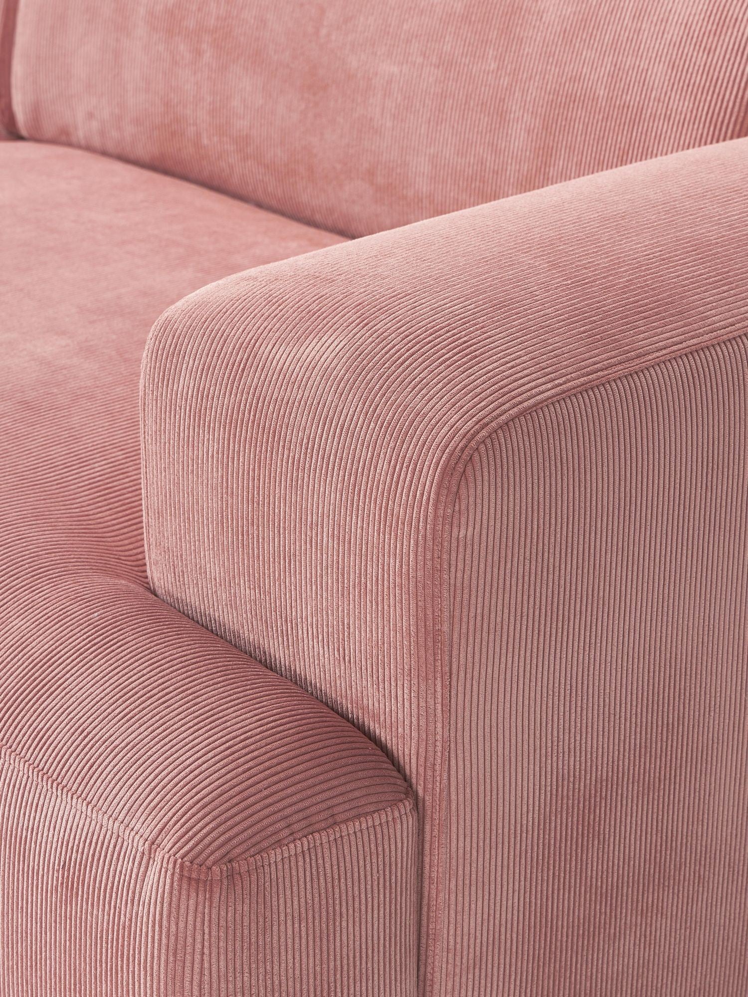 Canapé d'angle 4 places en velours côtelé Molly
