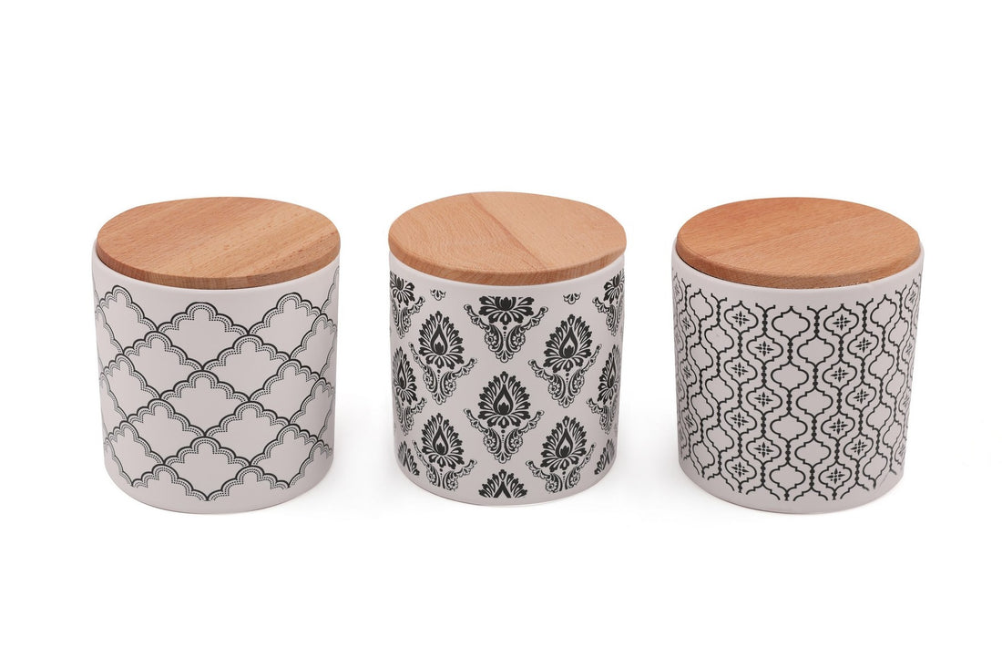 Ceramic Storage Box Set (6 Pieces) Ares Storage Box 12 cm 3 Pieces