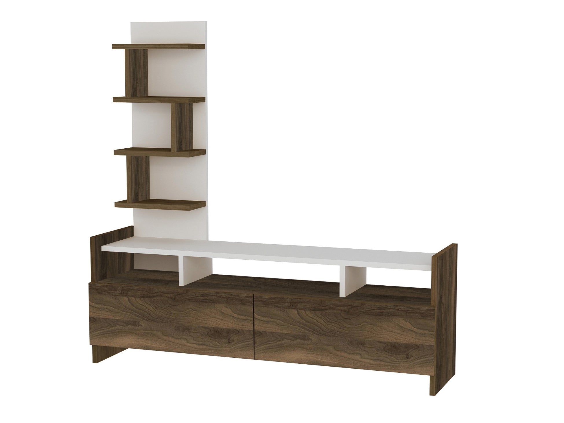 Unité de télévision Aldora - White, Walnut