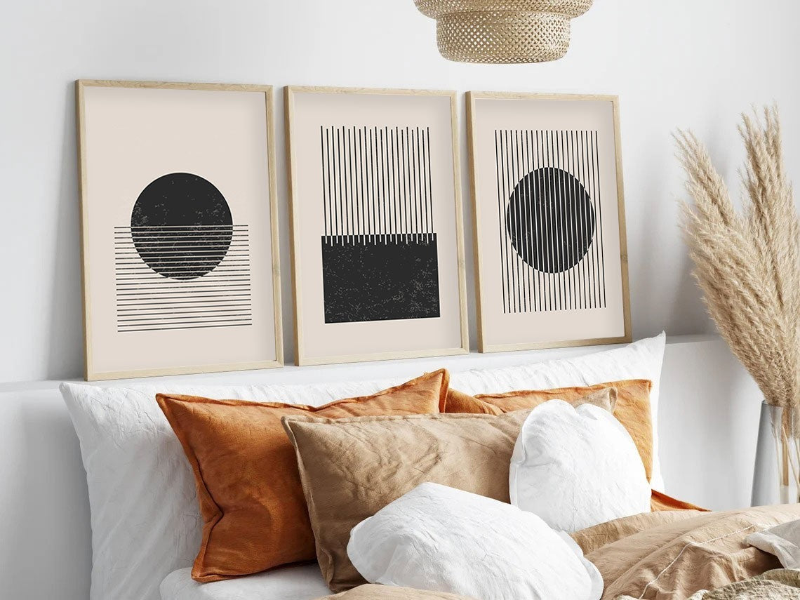 Peinture MDF encadrée décorative (3 pièces) Huhu212 - 50 x 70